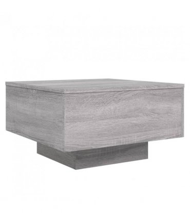 vidaXL Coffee Table with LED Lights Grey Sonoma 55x55x31 cm — Size: 55 x 55 x 31 cm