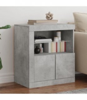 vidaXL Sideboard with LED Lights Concrete Grey 60.5x37x67 cm