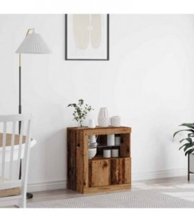 vidaXL LED Sideboard Brown 60.5 x 37 x 67 cm Engineered Wood — Colour: Old wood