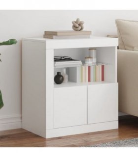 vidaXL Sideboard with LED Lights White 60.5x37x67 cm