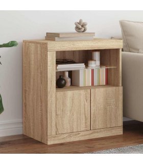 vidaXL Sideboard with LED Lights Sonoma Oak 60.5x37x67 cm