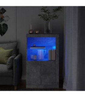 vidaXL Side Cabinet with LED Lights Concrete Grey Engineered Wood