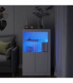 vidaXL Side Cabinet with LED Lights White Engineered Wood