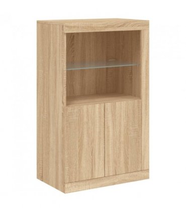 vidaXL Side Cabinet with LED Lights Sonoma Oak Engineered Wood