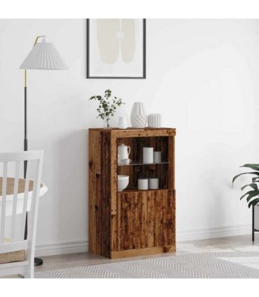 vidaXL LED Sideboard Old Wood 60.5 x 37 x 100 cm Engineered Wood