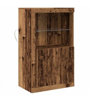 vidaXL LED Sideboard Old Wood 60.5 x 37 x 100 cm Engineered Wood