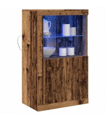vidaXL LED Sideboard Old Wood 60.5 x 37 x 100 cm Engineered Wood