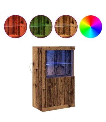 vidaXL LED Sideboard Old Wood 60.5 x 37 x 100 cm Engineered Wood