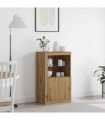 vidaXL LED Sideboard Artisan Oak 60.5 x 37 x 100 cm Engineered Wood