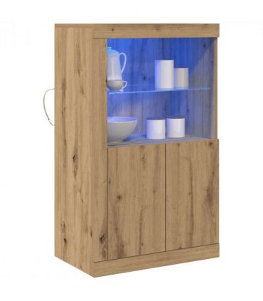 vidaXL LED Sideboard Artisan Oak 60.5 x 37 x 100 cm Engineered Wood