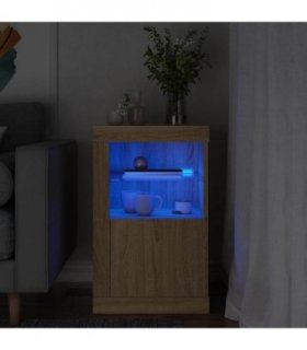 vidaXL Side Cabinet with LED Lights Sonoma Oak Engineered Wood — V0672046969