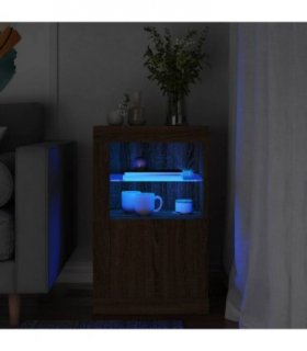 vidaXL Side Cabinet with LED Lights Brown Oak Engineered Wood