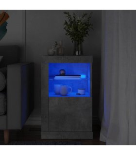 vidaXL Side Cabinet with LED Lights Concrete Grey Engineered Wood — V0672046972