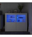 vidaXL Side Cabinets with LED Lights 2 pcs White Engineered Wood