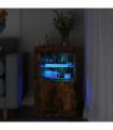 vidaXL Side Cabinet with LED Lights Smoked Oak Engineered Wood — V0672046980