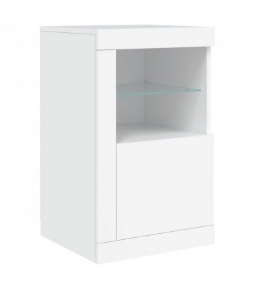 vidaXL Side Cabinet with LED Lights White Engineered Wood — V0672046981
