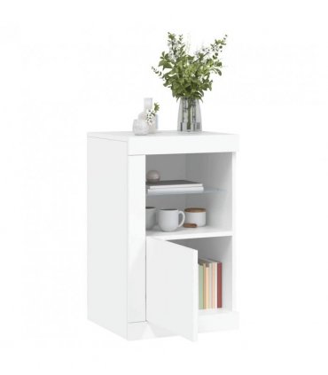 vidaXL Side Cabinet with LED Lights White Engineered Wood — V0672046981