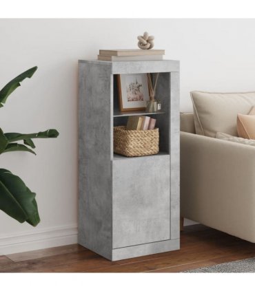 vidaXL Sideboard with LED Lights Concrete Grey 41x37x100 cm
