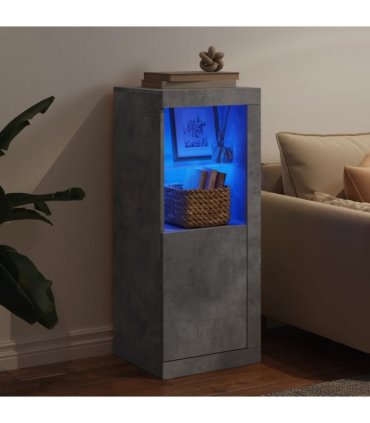 vidaXL Sideboard with LED Lights Concrete Grey 41x37x100 cm