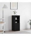 vidaXL LED Sideboard Black 41 x 37 x 100 cm Engineered Wood — Colour: Black oak