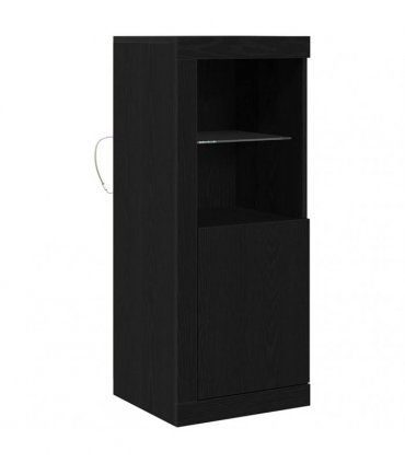 vidaXL LED Sideboard Black 41 x 37 x 100 cm Engineered Wood — Colour: Black oak