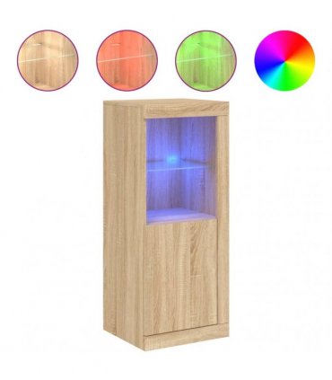 vidaXL Sideboard with LED Lights Sonoma Oak 41x37x100 cm
