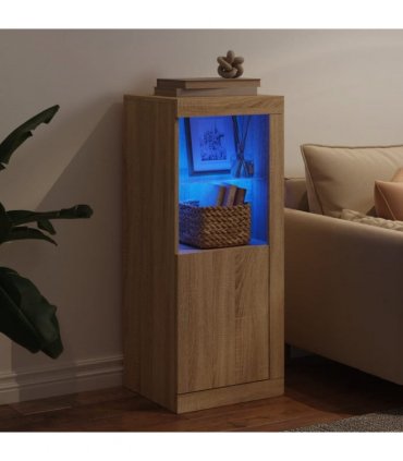 vidaXL Sideboard with LED Lights Sonoma Oak 41x37x100 cm