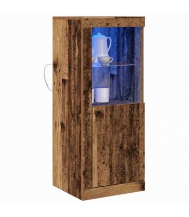 vidaXL LED Sideboard Brown 41 x 37 x 100 cm Engineered Wood — Colour: Old wood