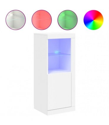vidaXL Sideboard with LED Lights White 41x37x100 cm