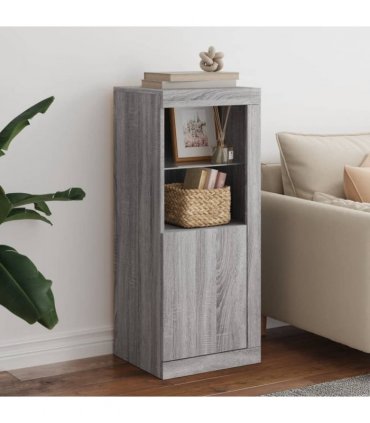 vidaXL Sideboard with LED Lights Grey Sonoma 41x37x100 cm
