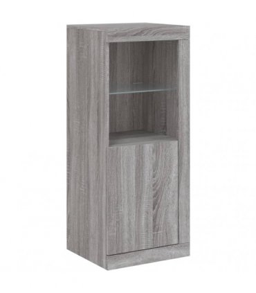 vidaXL Sideboard with LED Lights Grey Sonoma 41x37x100 cm