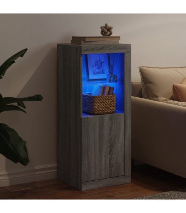 vidaXL Sideboard with LED Lights Grey Sonoma 41x37x100 cm