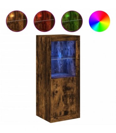 vidaXL Sideboard with LED Lights Smoked Oak 41x37x100 cm