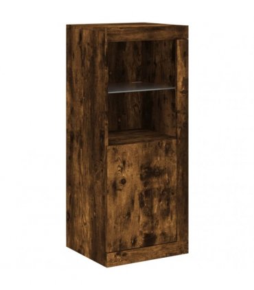 vidaXL Sideboard with LED Lights Smoked Oak 41x37x100 cm