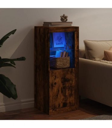 vidaXL Sideboard with LED Lights Smoked Oak 41x37x100 cm