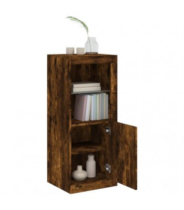 vidaXL Sideboard with LED Lights Smoked Oak 41x37x100 cm
