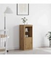 vidaXL LED Sideboard Brown 41 x 37 x 100 cm Engineered Wood — Colour: Artisan oak