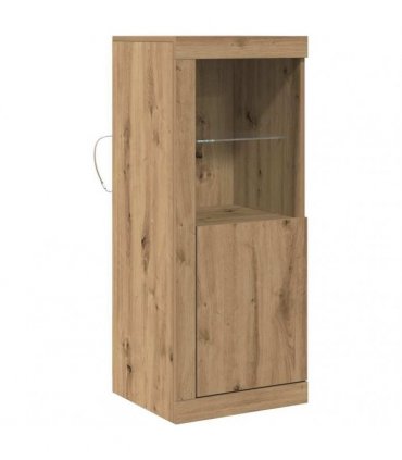 vidaXL LED Sideboard Brown 41 x 37 x 100 cm Engineered Wood — Colour: Artisan oak