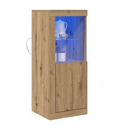 vidaXL LED Sideboard Brown 41 x 37 x 100 cm Engineered Wood — Colour: Artisan oak