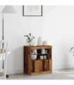 vidaXL LED Sideboard Brown 60.5 x 37 x 67 cm Engineered Wood — Colour: Old wood — V0672046993