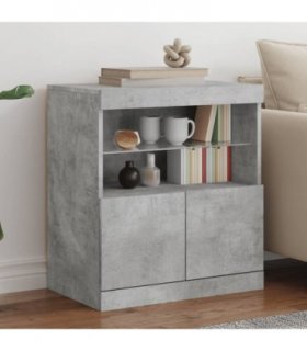 vidaXL Sideboard with LED Lights Concrete Grey 60x37x67 cm