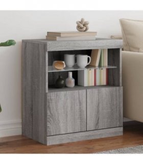 vidaXL Sideboard with LED Lights Grey Sonoma 60x37x67 cm