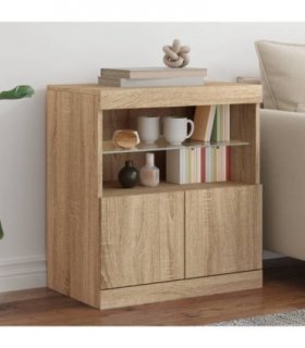vidaXL Sideboard with LED Lights Sonoma Oak 60x37x67 cm