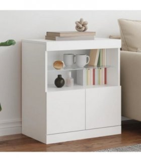 vidaXL Sideboard with LED Lights White 60x37x67 cm