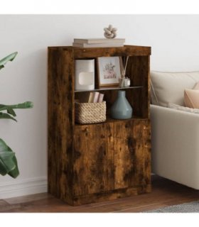 vidaXL Sideboard with LED Lights Smoked Oak 60.5x37x100 cm