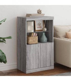vidaXL Sideboard with LED Lights Grey Sonoma 60.5x37x100 cm