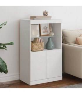 vidaXL Sideboard with LED Lights White 60.5x37x100 cm