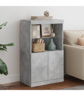 vidaXL Sideboard with LED Lights Concrete Grey 60.5x37x100 cm