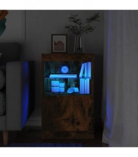 vidaXL Sideboard with LED Lights Smoked Oak 41x37x67 cm