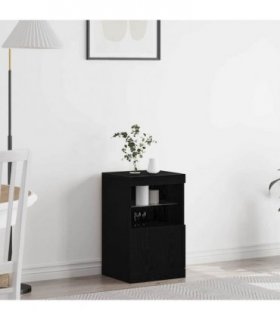 vidaXL LED Sideboard Black Oak 41 x 37 x 67 cm Engineered Wood — V0672047021